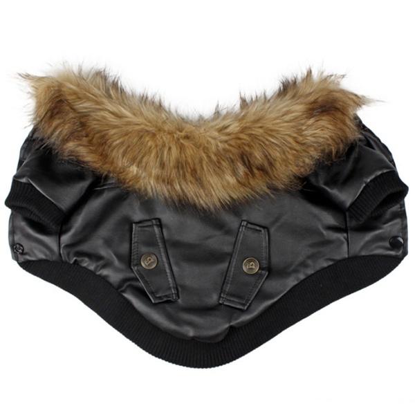 Зимняя одежда для собак, бархатное теплое утолщенное кожаное пальто для собак, куртка, комбинезон, парки для щенков для чихуахуа, маленьких и средних собак