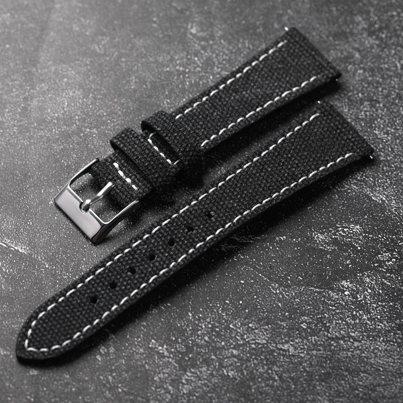 For Antique Watch Canvas Watchband 18 19 20 22MM Green Brown Gray Men Quick Release Soft Men's Wear Resistant Waterproof Bracelet