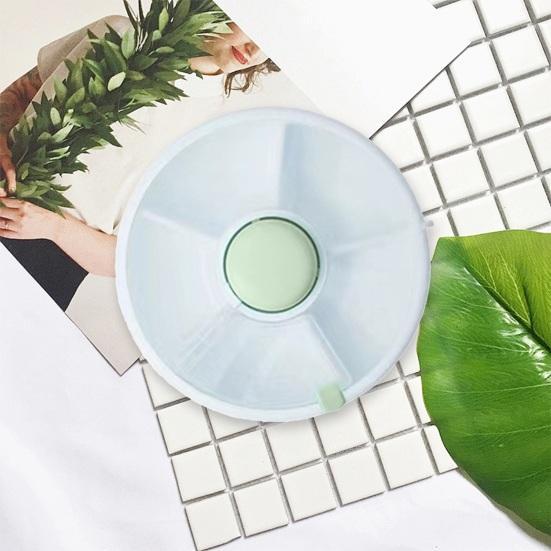 Круглая коробка для хранения закусок с крышкой, 5 отделений, большая вместимость, настольная, многоцелевая, для сервировки сухофруктов, орехов, конфет