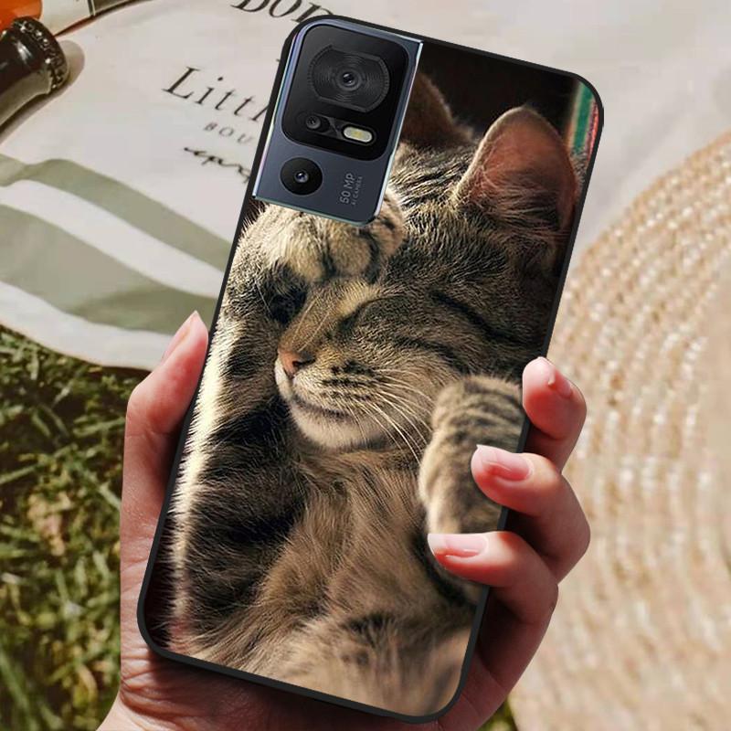 Для чехла TCL 40 SE 2023 Мягкий черный силикон ТПУ Задняя крышка телефона для TCL 40SE Защитный Чехол Бампер для TCL40SE Корпуса