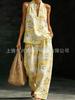 Bohemian suit supports a two-piece set of direct-supply tops and wide-leg pants.