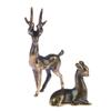 1Pc Copper Alloy Sika Deer Tabletop Small Ornaments Vintage Animal Figurines Desk Decorations Accessories Home Decor Crafts