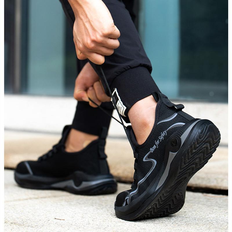 Work Shoes Men Light Safety Boots Comfortable Man Safety Shoes Anti Puncture Anti-slip Safety Work Sneakers with Steel Toe