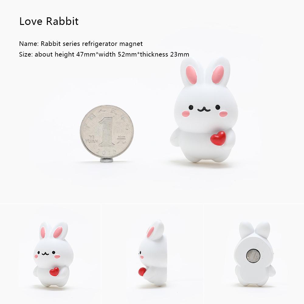 Bunny Magnetic Fridge Sticker Creative DIY Resin Cartoon Cute Personality Design 3D Home Decorations Ornaments Various Styles