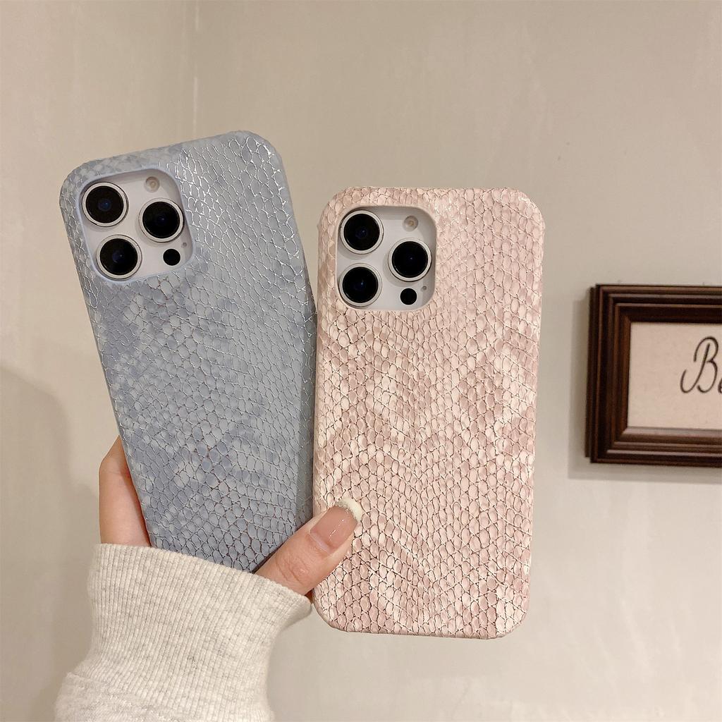 Для iPhone 16 Pro Max Чехол Золотая нить Лакированная текстура змеи ПУ+ПК Задняя крышка для телефона