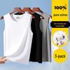 Men's 100% Cotton Wide-Shoulder Sleeveless Vest for Spring and Autumn