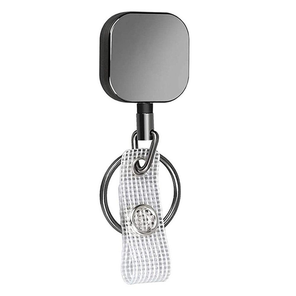 Tool Retractable Office Supplies Square Badge Holder Clip Badge Reel Clip Key Ring Clips Keychain