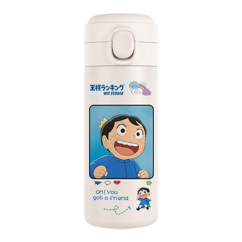 Рейтинг королей Боджи Пара термос-кружка Милая студенческая чашка для воды мультяшная студенческая с откидной крышкой 304 нержавеющая сталь подарок