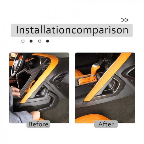 Carbon Fiber Co-pilot center Grab Handle Cover Trim For Corvette C7 2014-