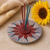 Incense Holder Soapstone Sunflower 5 Stick Burner