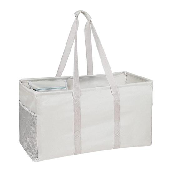 Многоразовая сумка для продуктов, складная хозяйственная сумка для покупок, вместительная, застежка-молния, водонепроницаемая, многофункциональная сумка-тоут с сетчатыми карманами