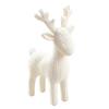 Minimalist Christmas Home Decor 3D Antler Deer Ornament for Decor, White Knitted Modern Winter Wonderland Texture Tabletop Figurine Holiday