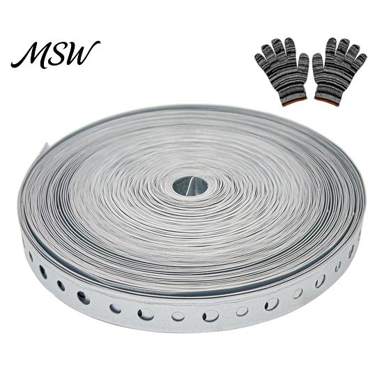 Adjustable Pipe Support Bracket Galvanized Metal Strap with 1/4 3/17Inch Predrilled Holes, 24-Gauge Carbon Steel Strapping for Pipes Hanging