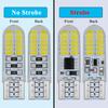 2 PCS T10 W5W LED Strobe Signal Lights 12V 4014 24-SMD 7500K White Waterproof Car Linse Plate Trunk Wedge SIde Flash Lamps