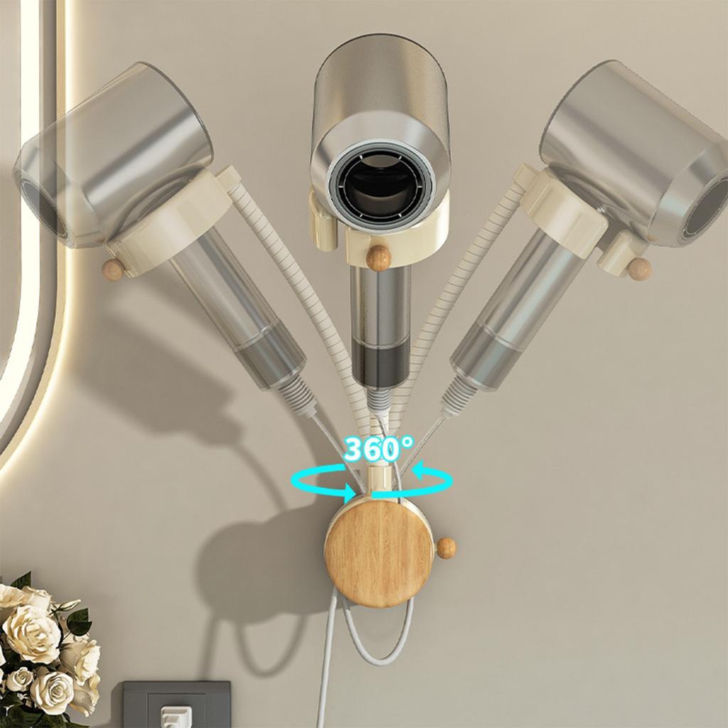 Ореховый Туалет Ванная Комната Стеллаж для Хранения Присоска Держатель для Фена