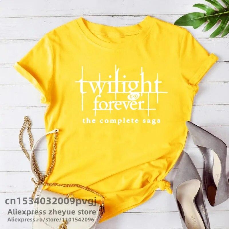 Twilight Forever The Complete Saga T Shirts Women Summer Movies Kristen Stewart Robert Pattinson Tee Shirt Short Sleeve Unisex