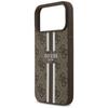 Guess 4G Printed Stripes MagSafe case for iPhone 17 Pro Max brown