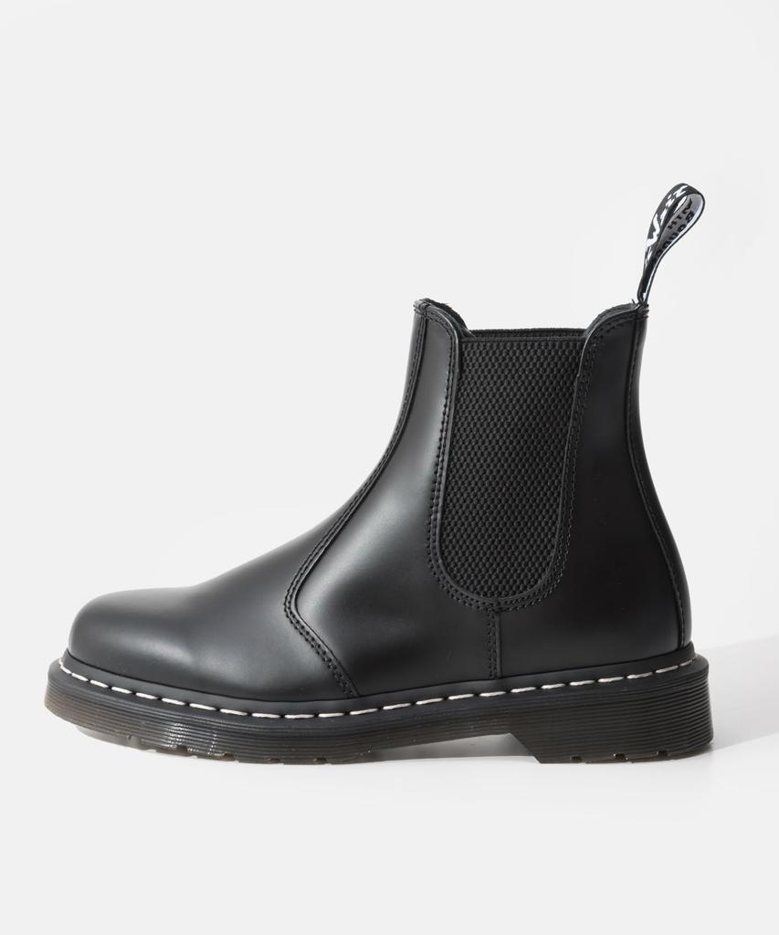 Доктор. Ботинки Челси Dr. Martens 2976 26257001 Белая Строчка Кожаные Черные