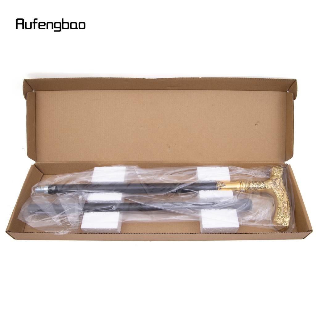 Golden Lion Luxury Pattern Walking Stick Party Fashion Elegant Walking Stick Decorative Cospaly Cane Knob Crosier 89cm