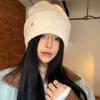 High version rabbit velvet knitted wool hat women's autumn and winter warm ear protection wool face small pile cold hat
