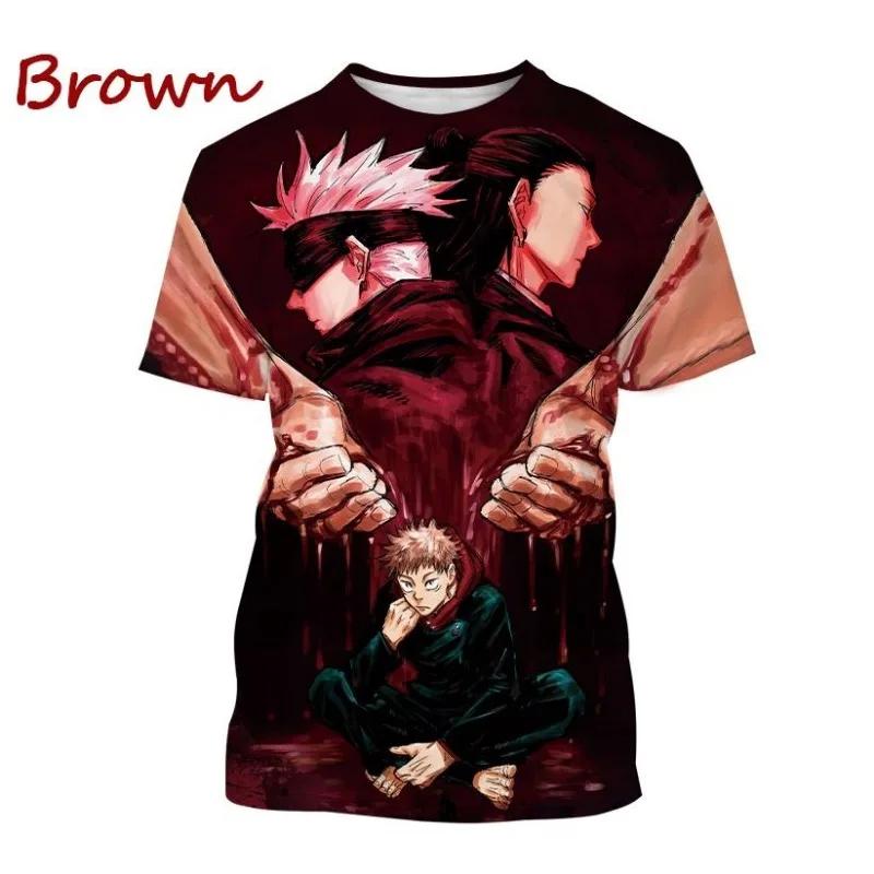 Футболка с 3D-печатью Jujutsu Kaisen, аниме-мода, круглый вырез, короткие рукава, повседневные топы унисекс, мужская одежда, футболки для косплея