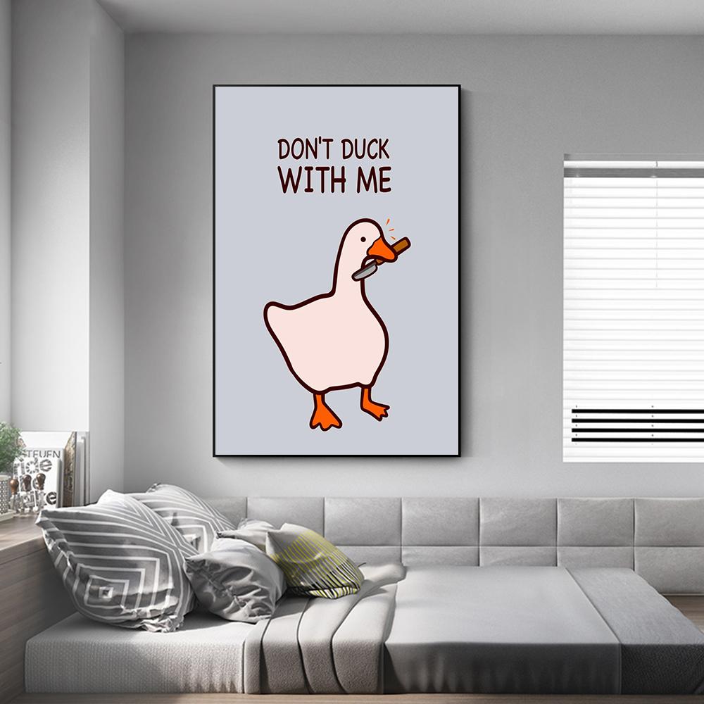 Не утка со мной мир утка гусь креативный модный постер настенные художественные фотографии современный холст с принтом забавные животные фреска гостиная украшение дома