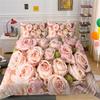 Flower 3D Digital Printing Quilt Cover Pillowcase Three-Piece Set Polyester