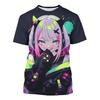Cute Cool Girl Pattern T Shirt For Personalized Fashion Printed Short Sleeve Tops Summer Casual Round Neck Loose Tees