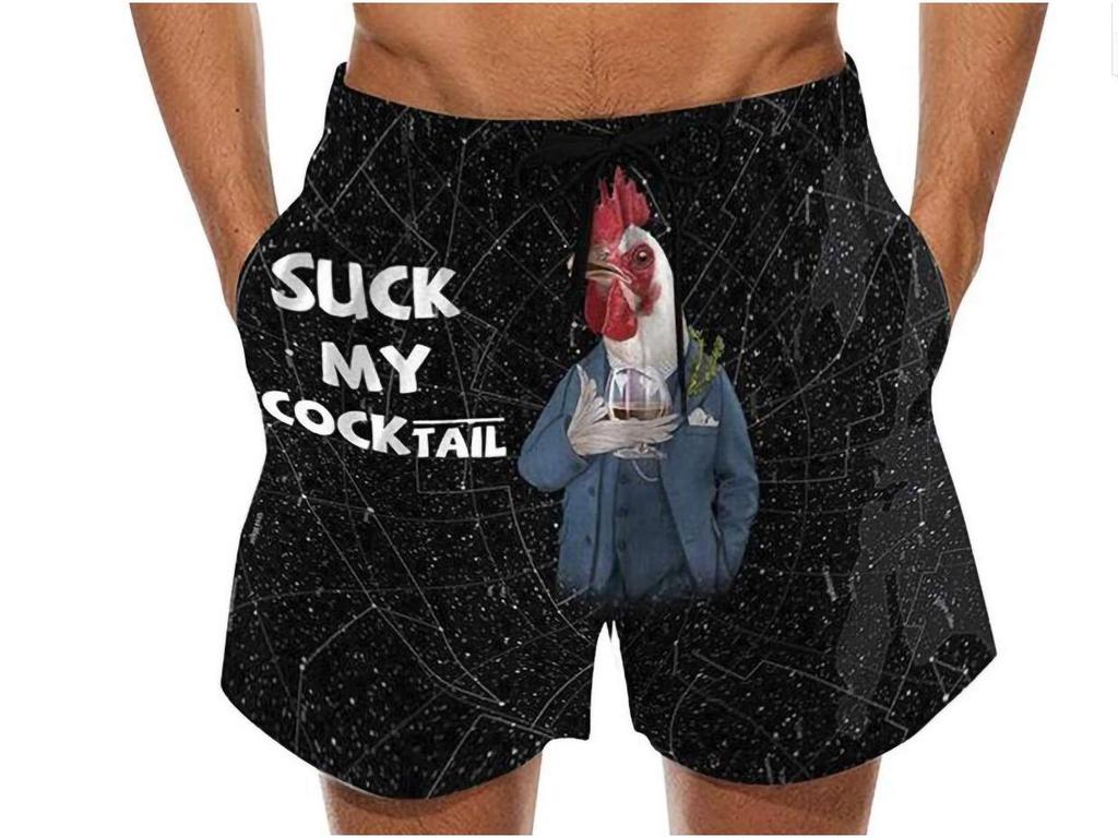 Мужские плавки с 3D-принтом головы индейки и бананов