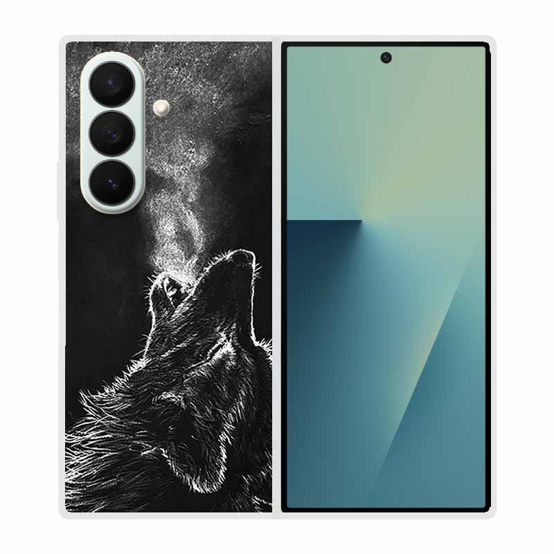 Чехол For Samsung Galaxy Fold 7 Чехол Крутое Космическое Животное Прозрачные Жесткие Чехлы для Телефона для Galaxy Z Fold7 5G 2025 Задняя Крышка Z fold7 Capa