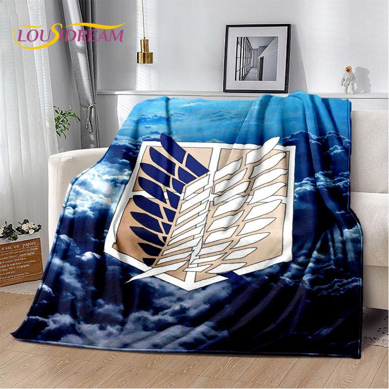 Мягкое плюшевое одеяло из японского аниме «Атака Титанов», фланелевое одеяло для гостиной, спальни, кровати, дивана, офиса