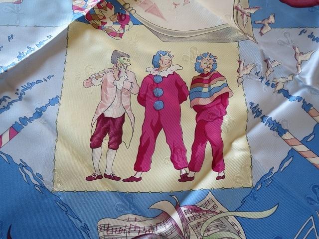 [Б/У]Платок Hermes Carre 90, Карнавал в Венеции, Винтажный, item начала 1990-х годов,