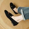 Fashion Suede Loafers Women Slip-On Butterfly Knot Flats Shoes Genuine Leather Ballets Flats Shoes for Women Moccasins Leather Shoes