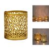Золотой железный полый подсвечник Креативный резной подсвечник с цветочным узором Подставка Настольный декоративный домашний декор