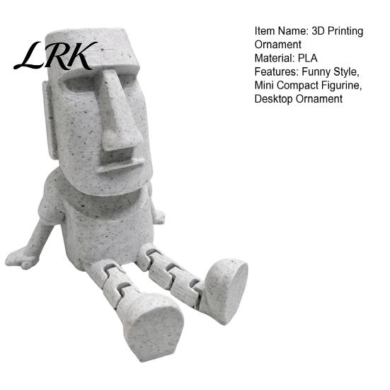 Каменно-серая фигурка, 3D-печатная статуя Моаи, фигурка персонажа, с подвижными суставами, артикулируемая, Декор в индустриальном стиле с острова Пасхи, Каменная скульптура, Мини