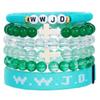 Вера Религиозный Пасхальный WWJD Для Женщин Мужчин Браслеты Иисус комплект 6шт Браслет Христианские Украшения(Случайный цвет букв)  уникальный