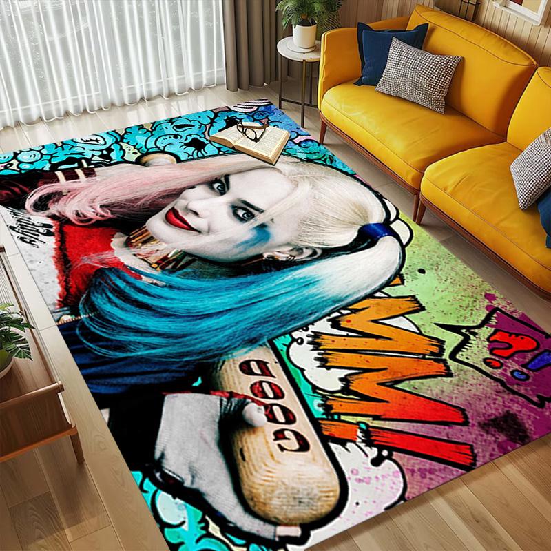 Harley Quinn Carpet Rug for Bedroom Living Room Home Sofa Decoration,Office Home Decor Game Large Decor Floor Mat