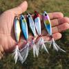 5Pcs Jigs Fishing Lures Sinking Metal Spoons Micro Jigging Bait with Free Plastic Tackle Box