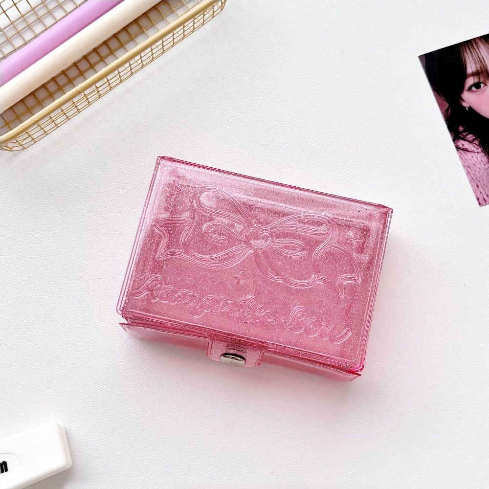 3 Inch Photocard Storage Box Glitter Card Holder Cute Kpop Photocard Case