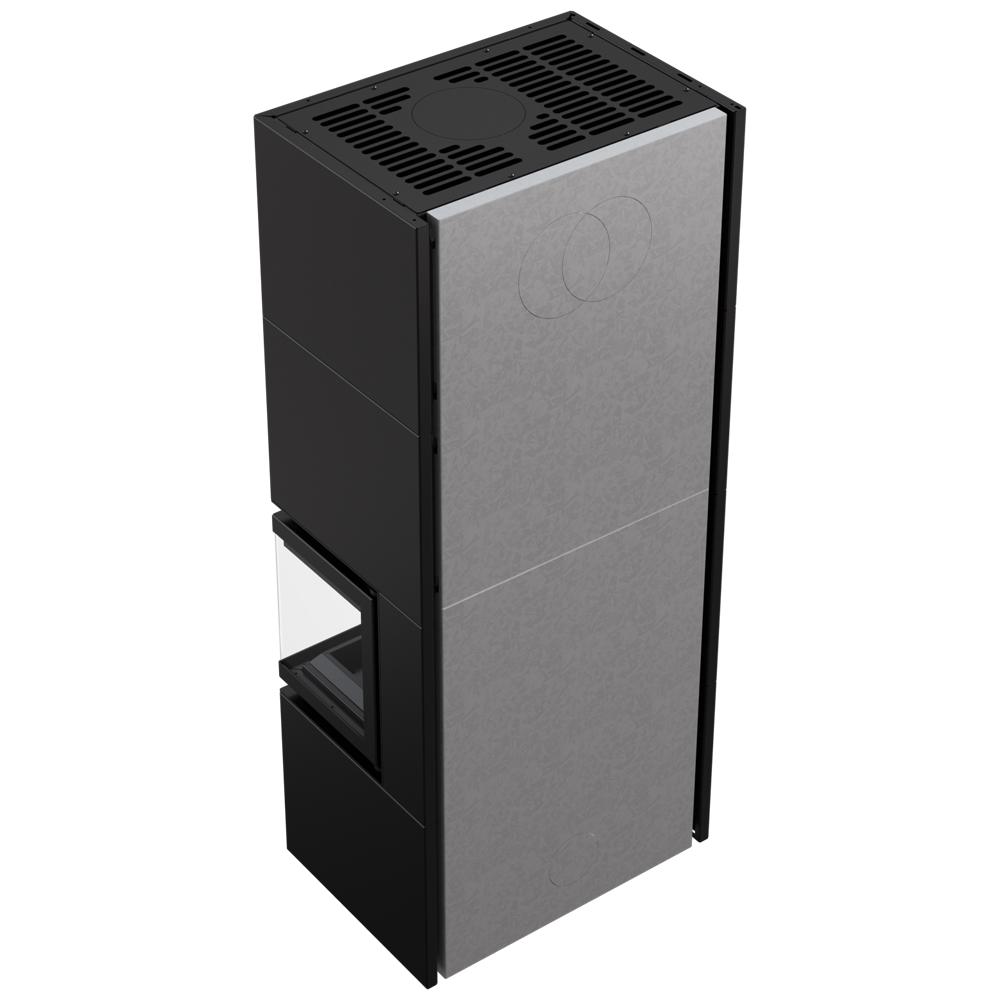 Modular Fireplace Box 8 kW Ø 200 Black Self Closing Door