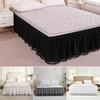 Solid Color Bed Skirts Fade Resistant Bed Cover Protector Bed Ruffles Wrap  Bedding Accessory