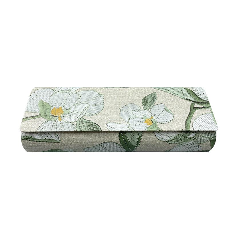 Простой портативный чехол для очков с цветочным принтом, магнитная присоска, ящик для хранения солнцезащитных очков для женщин и девочек, пылезащитный чехол для очков