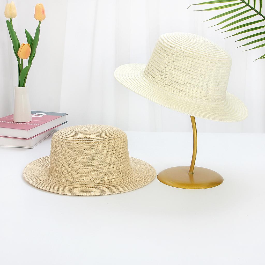 Детская шляпа-цилиндр с плоским верхом, 29 см, солнцезащитная, летняя, от солнца, соломенная шляпа для девочек, уличная шляпа от солнца