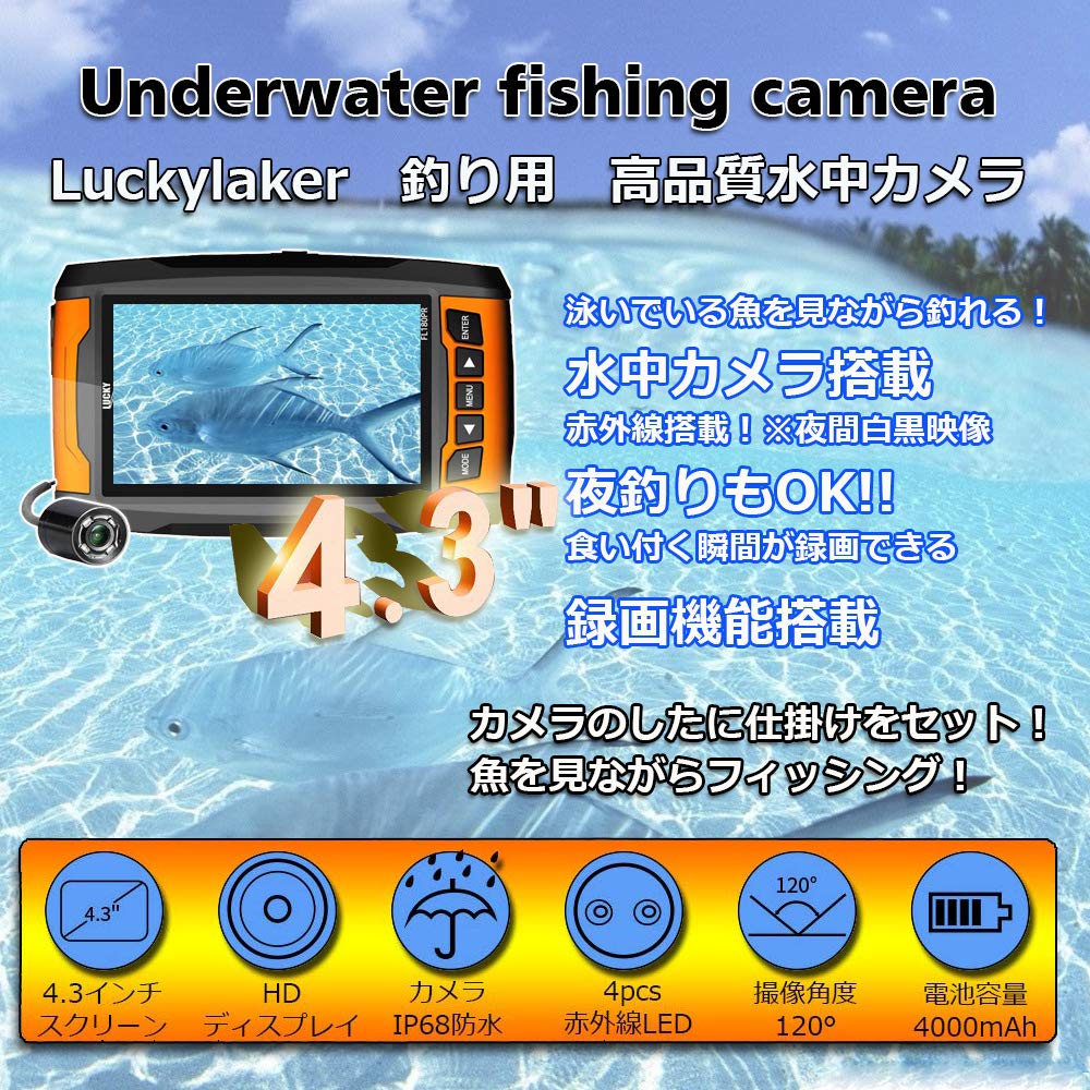 LUCKYLAKER Underwater Camera Fish Finder Portable Fish Finder for Smelt, Bass, and Fishing