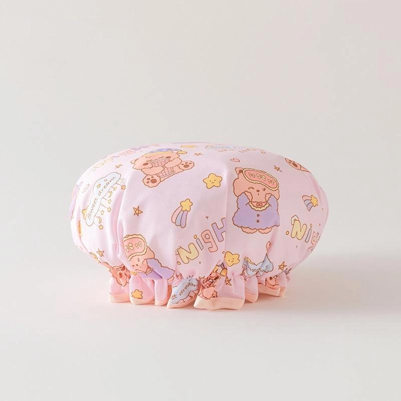 Двухслойная шапочка для душа Водонепроницаемая Утолщенная от масляного дыма Шапочка для ванны Женская Спа Парикмахерская Шапочка для душа Аксессуары для ванной