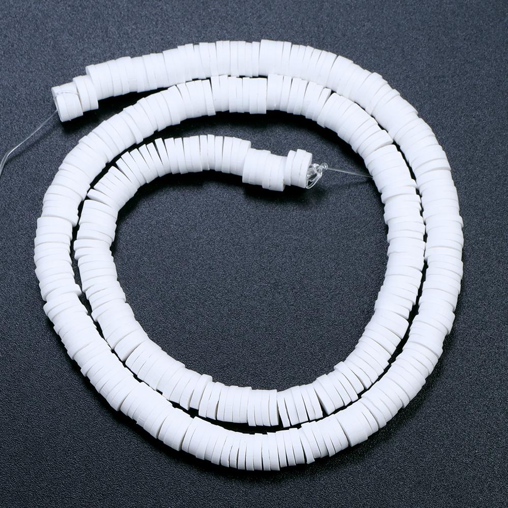 1 String 6mm Multicolor Polymer Clay Beads Flat Round Handmade Loose Spaced Beads For Jewelry Making DIY Bracelet Earrings Craft