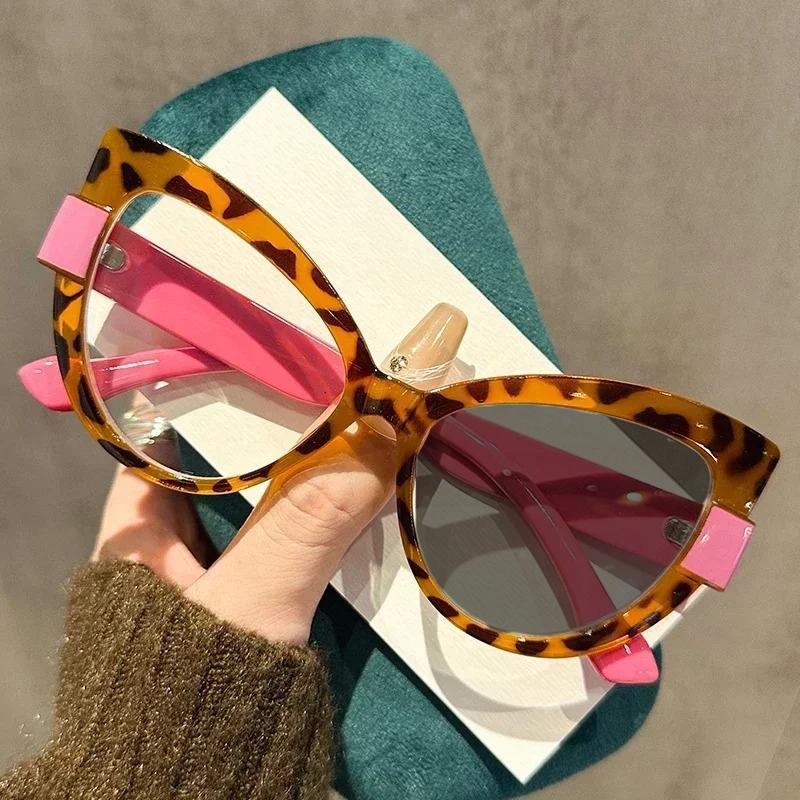 Женские фотохромные очки для чтения с большой оправой, модные очки «кошачий глаз» для дальнозоркости, мужские солнцезащитные очки большого размера HD для пресбиопии