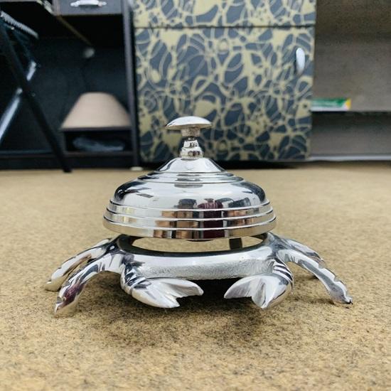 Brass Bell Chrome Finish Aluminium Crab Bell Hotel Counter Reception Bell Teacher Desk Bell