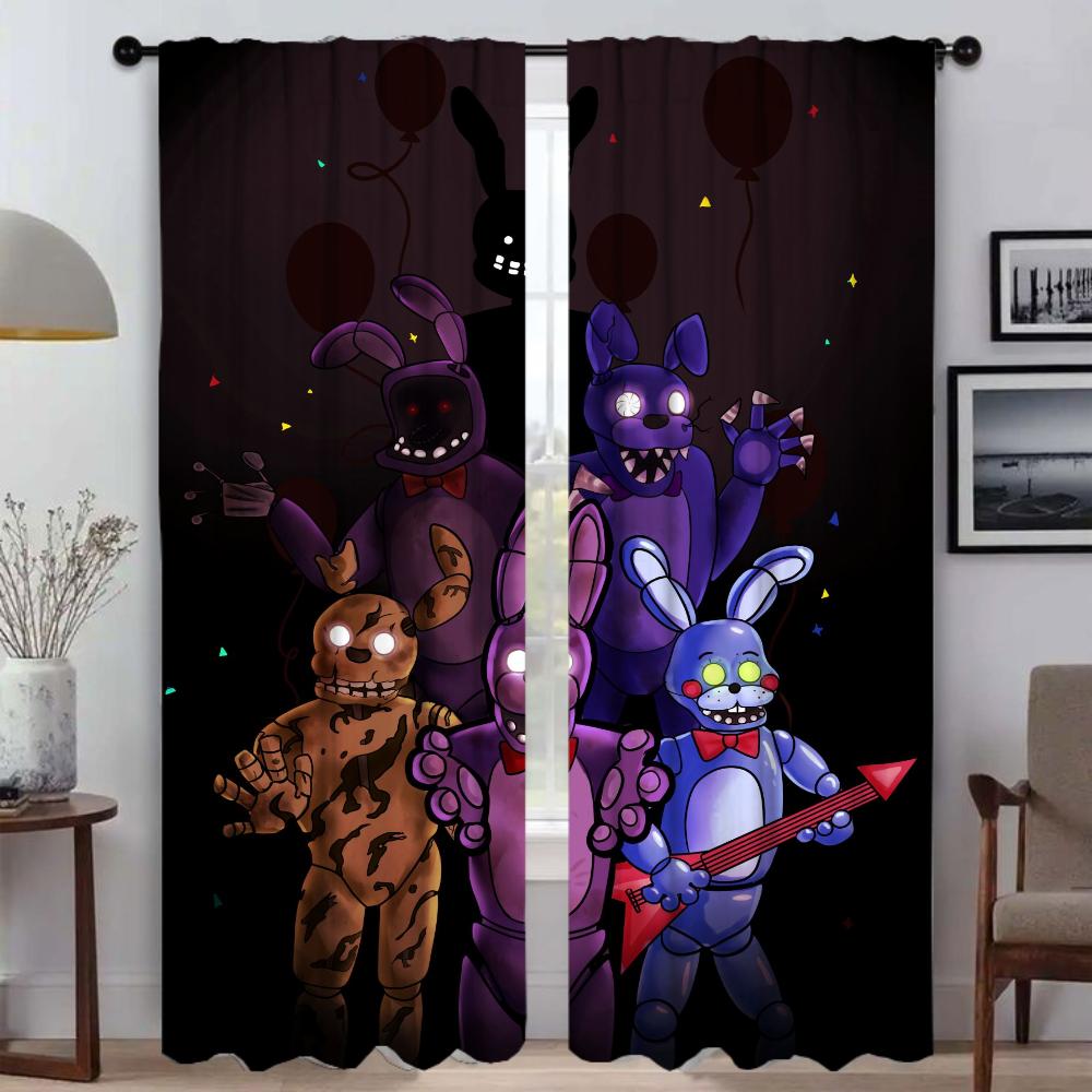 Тюль Five Nights At Freddy's для спальни, современные шторы для гостиной, 2 шт., шторы для окон, украшения на Хэллоуин, камера