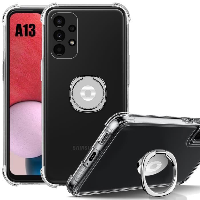 Coque de protection - BOOLING - pour Samsung Galaxy A13 4G-5G - Silicone Antichoc - Support Argenté - Slim